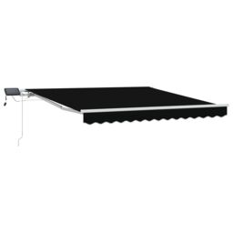 Berkfield Home Manual Retractable Awning with LED Black 300x250 cm - thumbnail 2