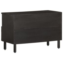 Berkfield Home TV Cabinet Black 70x33x46 cm Solid Wood Mango - Size: 70 x 33 x 46 cm - thumbnail 5