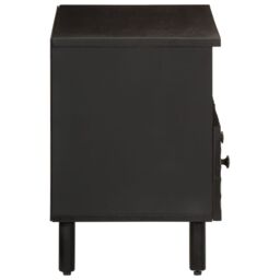Berkfield Home TV Cabinet Black 70x33x46 cm Solid Wood Mango - Size: 70 x 33 x 46 cm - thumbnail 4
