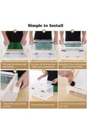 Living and Home Rolling Container Foldable Plastic Storage Box With Lid Stackable Transparent Box in White - thumbnail 6