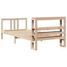 Berkfield Home Bed Frame with Headboard without Mattress 75x190 cm Small Single in Brown - thumbnail 6