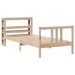 Berkfield Home Bed Frame with Headboard without Mattress 75x190 cm Small Single in Brown - thumbnail 3