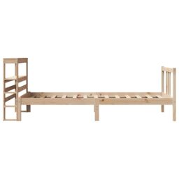 Berkfield Home Bed Frame with Headboard without Mattress 75x190 cm Small Single in Brown - thumbnail 5