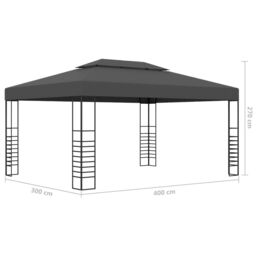 Berkfield Home Gazebo 3x4 m Anthracite in Black - thumbnail 6