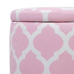 Wyld and Coco Pink Round Storage Footstool Chevron Cotton Upholstery - thumbnail 7