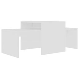 Berkfield Home Coffee Table Set White 100x48x40 cm Engineered Wood - Size: 100 x 48 x 40 cm - thumbnail 2