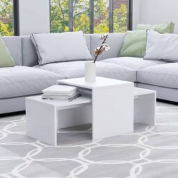 Berkfield Home Coffee Table Set White 100x48x40 cm Engineered Wood - Size: 100 x 48 x 40 cm