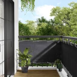 Berkfield Home Balcony Screen Anthracite 75x800 cm 100% Polyester Oxford in Charcoal - thumbnail 2