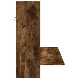 Berkfield Home Wall-Mounted Desk Smoked Oak 105x48x75 cm Engineered Wood in Brown - Size: 105 x 48 x 75 cm - thumbnail 5