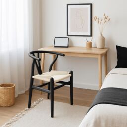 Nicholas Winter 4x Black Beech Wood Scandi Danish Style Dining Chairs - Solid Wood Chairs - thumbnail 6