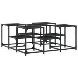 Berkfield Home Decorative Coffee Table Black 91x91x40 cm Engineered Wood - Size: 91 x 91 x 40 cm - thumbnail 7