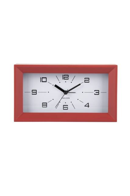 PRESENT TIME Karlsson Alarm Clock Lujo Rectangle - Red Ochre - image 1