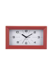 PRESENT TIME Karlsson Alarm Clock Lujo Rectangle - Red Ochre