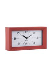 PRESENT TIME Karlsson Alarm Clock Lujo Rectangle - Red Ochre - thumbnail 5