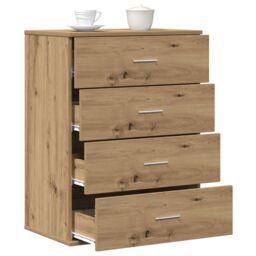 Berkfield Home Sideboard with Drawer with Storage Artisan oak Engineered wood in Brown - thumbnail 3