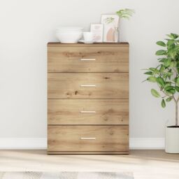 Berkfield Home Sideboard with Drawer with Storage Artisan oak Engineered wood in Brown - thumbnail 1