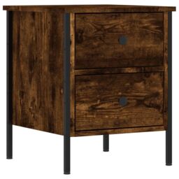 Berkfield Home Bedside Cabinet Smoked Oak 40x42x50 cm Engineered Wood in Brown - Size: 40 x 42 x 50 cm - thumbnail 2