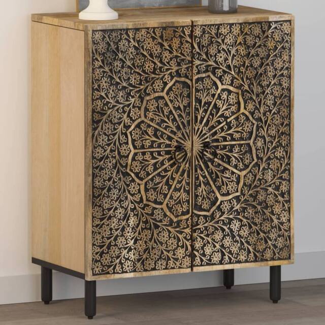 Berkfield Home Side Cabinet 60x33x75 cm Solid Wood Mango in Brown - Size: 60 x 33 x 75 cm - image 1
