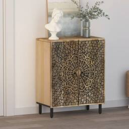 Berkfield Home Side Cabinet 60x33x75 cm Solid Wood Mango in Brown - Size: 60 x 33 x 75 cm - thumbnail 3