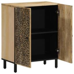 Berkfield Home Side Cabinet 60x33x75 cm Solid Wood Mango in Brown - Size: 60 x 33 x 75 cm - thumbnail 4