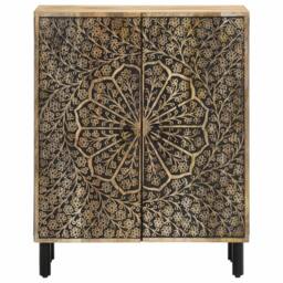 Berkfield Home Side Cabinet 60x33x75 cm Solid Wood Mango in Brown - Size: 60 x 33 x 75 cm - thumbnail 5