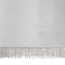 First Choice Lighting Set of 2 Fringed - Silvery Grey 38cm Fringed Velvet Pendant Shades in Silver - thumbnail 3