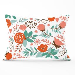 Warren Reed - Designer Orange Floral Pattern Cushions in Green - Size: 60 cm x 60 cm - thumbnail 1