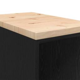 Berkfield Home Garage Storage Cabinet Black 30x51x85 cm Solid Wood Pine - Size: 30 x 51 x 85 cm - thumbnail 8