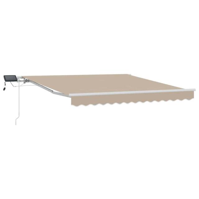 Berkfield Home Manual Retractable Awning with LED Beige 300x250 cm - image 1