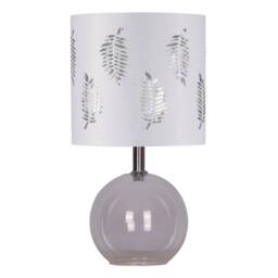 First Choice Lighting Set of 2 Buck - Clear Glass Globe Lamps with White Fern Shades - thumbnail 2