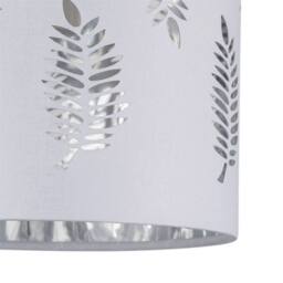 First Choice Lighting Set of 2 Buck - Clear Glass Globe Lamps with White Fern Shades - thumbnail 7