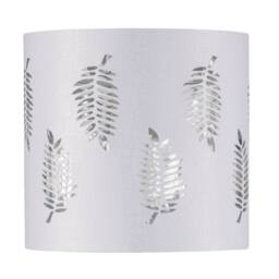 First Choice Lighting Set of 2 Buck - Clear Glass Globe Lamps with White Fern Shades - thumbnail 6
