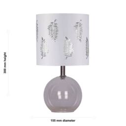 First Choice Lighting Set of 2 Buck - Clear Glass Globe Lamps with White Fern Shades - thumbnail 3