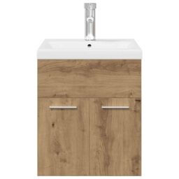 Berkfield Home Sink Cabinet with Built-in Basin & Faucet Artisan Oak in Brown - thumbnail 5
