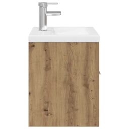 Berkfield Home Sink Cabinet with Built-in Basin & Faucet Artisan Oak in Brown - thumbnail 6