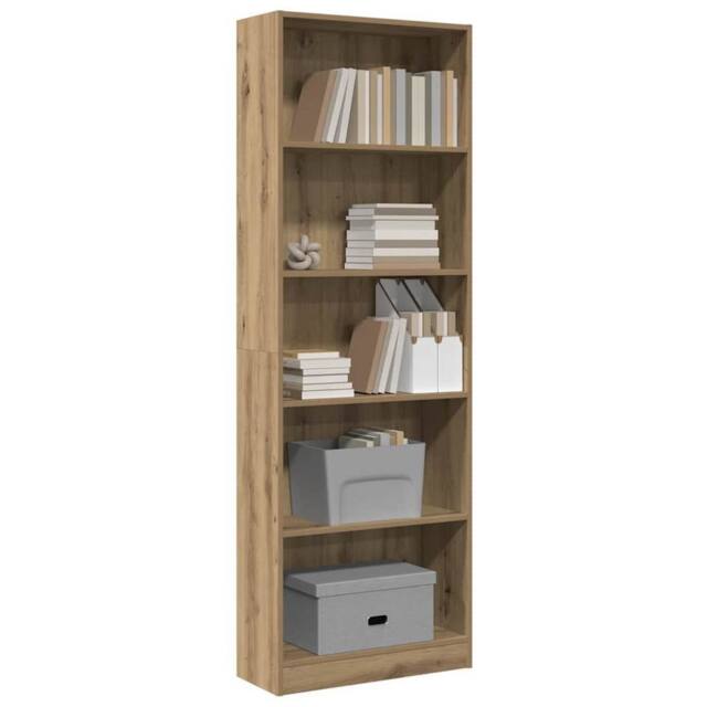 Berkfield Home Decorative Bookcase Artisian Oak 60x24x176 cm Engineered Wood in Brown - Size: 60 x 24 x 176 cm - image 1