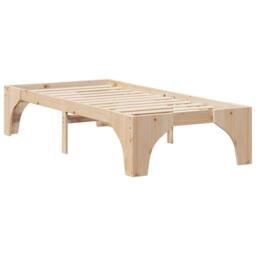 Berkfield Home Floor Bed Frame with Storage Brown 80 x 200 cm Solid pine wood in Natural - thumbnail 7