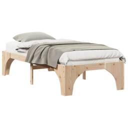 Berkfield Home Floor Bed Frame with Storage Brown 80 x 200 cm Solid pine wood in Natural - thumbnail 3