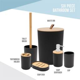 Nordara Modern Bathroom Essentials Set black - thumbnail 2