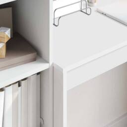Berkfield Home White Writing Desk White Engineered Wood Medium Minimalistic - thumbnail 4