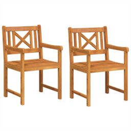 Berkfield Home Garden Chairs 2 pcs 56x56x90 cm Solid Wood Acacia in Brown - Size: 56 x 56 x 90 cm - thumbnail 2