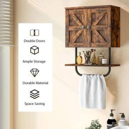 VOGREX Coffee Wall Mounted Bathroom Medicine Cabinet in Brown - thumbnail 6