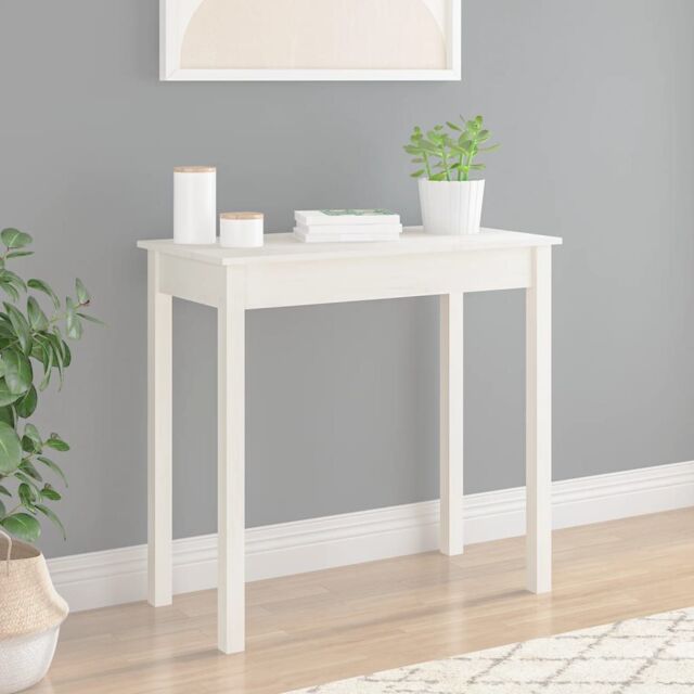 Berkfield Home Console Table White 80x40x75 cm Solid Wood Pine - Size: 80 x 40 x 75 cm - image 1