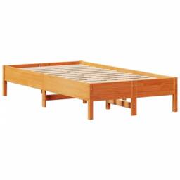 Berkfield Home Bed Frame without Mattress Wax Brown 120x200 cm Solid Wood Pine - Size: Small Double - thumbnail 7