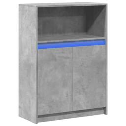 Berkfield Home Sideboard with LED Concrete Grey 72x34x100 cm Engineered Wood - Size: 72 x 34 x 100 cm - thumbnail 1