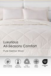 Homescapes Premium Heavy Wool Duvet Warm & Washable in White - Size: Super King - thumbnail 3