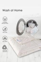 Homescapes Premium Heavy Wool Duvet Warm & Washable in White - Size: Super King - thumbnail 6