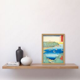 Artery8 Kominato, Uchiura Awa Province Utagawa Hiroshige Japan Woodblock Artwork Framed Wall Art Print A4 in Light Oak - thumbnail 2