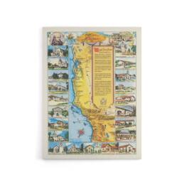 "Artery8 Putnam 1949 California Missions Map Canvas Wall Art Print - Size: W18"" x H24""" - thumbnail 1