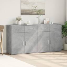 Berkfield Home Sideboards 2 pcs Concrete Grey 79x38x80 cm Engineered Wood - Size: 79 x 38 x 80 cm - thumbnail 3